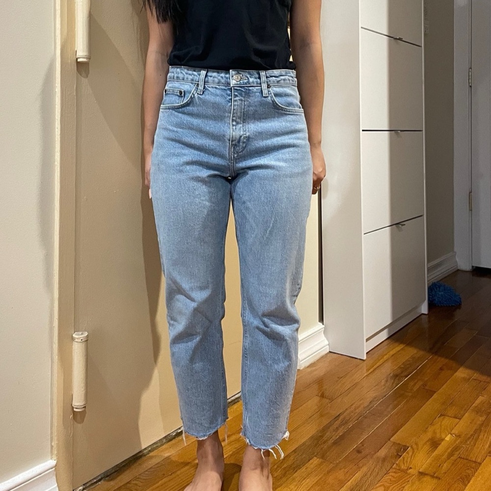 Topshop Light Blue Straight Leg Jeans Size 28